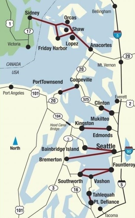 Washington State Ferries System Map image Washington State Ferries System Map image