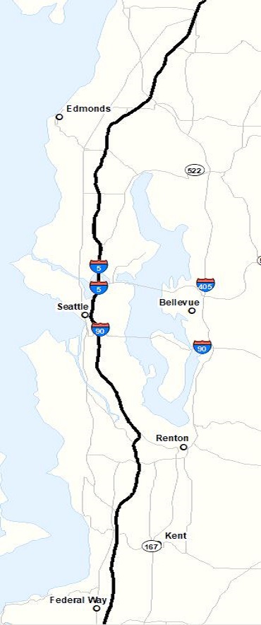 Central Puget sound I-5 map image Central Puget Sound I-5 map image