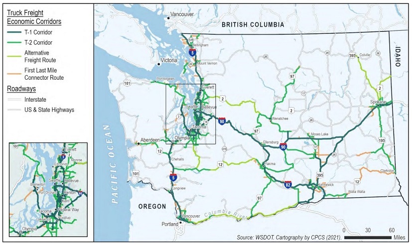 Truck freight corridors