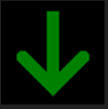 Square ATDM display showing a green arrow symbol pointing down.