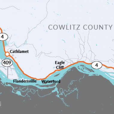 State Route 4 - Skamokawa Vicinity to 0.3 Miles West of State Route 432 - Chip Seal and Highway Modifications Project Map