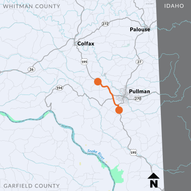 Project map location for US 195 - SR 270 to Babbit Road - Paving