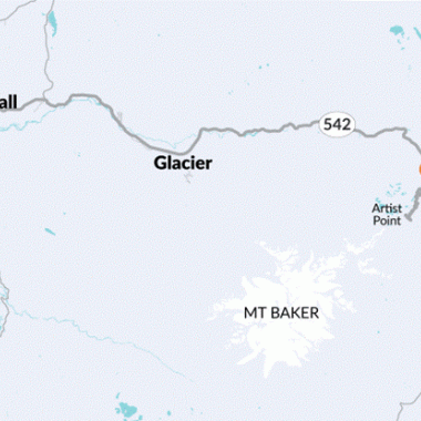 A graphic map of SR 542 Bagley Creek project