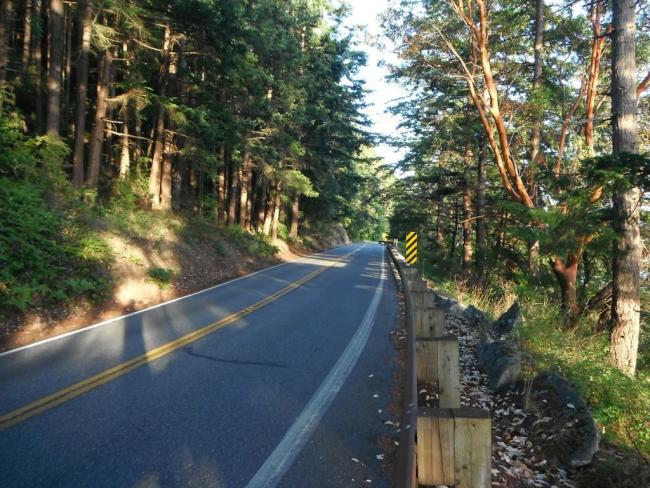View of Chuckanut Drive at MP 14, looking south, 2017.