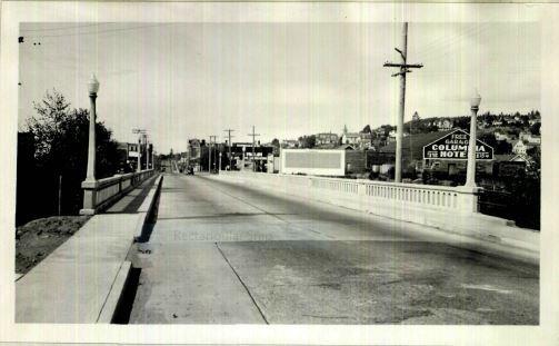 View looking across Padden Creek Bridge from south edge of Fairhaven, 1932.