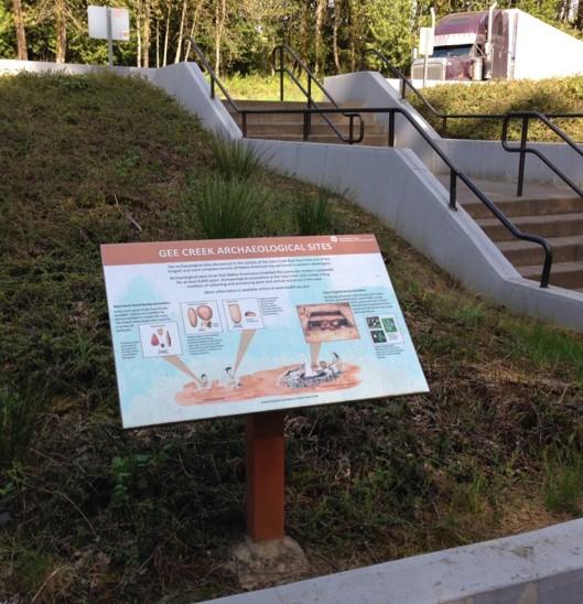 Gee Creek Archaeological Sites marker