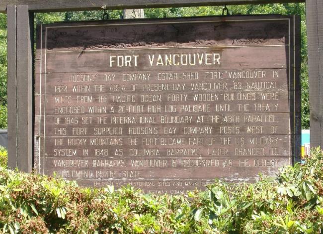 Fort Vancouver marker