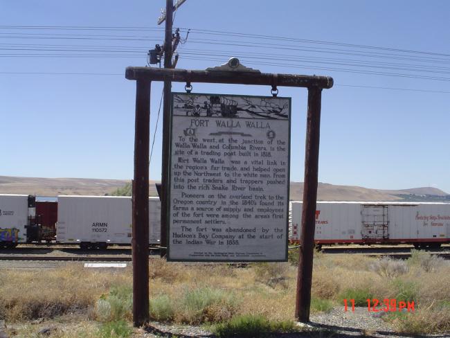 Fort Walla Walla marker
